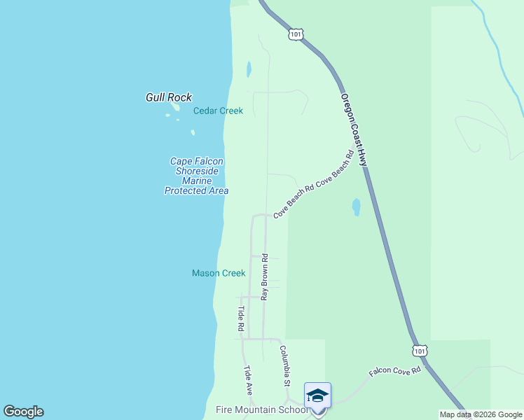 map of restaurants, bars, coffee shops, grocery stores, and more near 79274 Ray Brown Road in Arch Cape