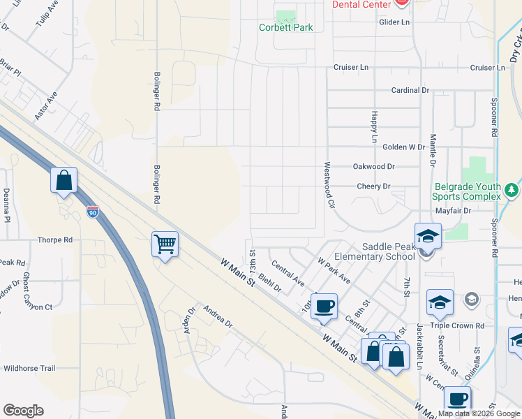 map of restaurants, bars, coffee shops, grocery stores, and more near 1521 Butler Creek Road in Belgrade