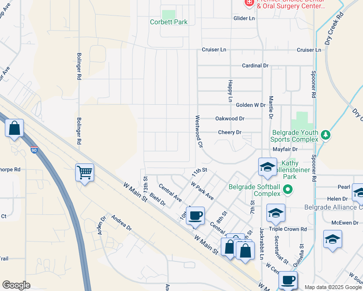 map of restaurants, bars, coffee shops, grocery stores, and more near 306 Rugged Creek Ave in Belgrade