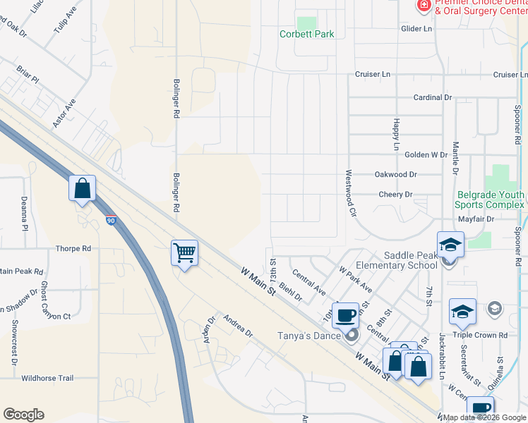 map of restaurants, bars, coffee shops, grocery stores, and more near 1521 Butler Creek Road in Belgrade