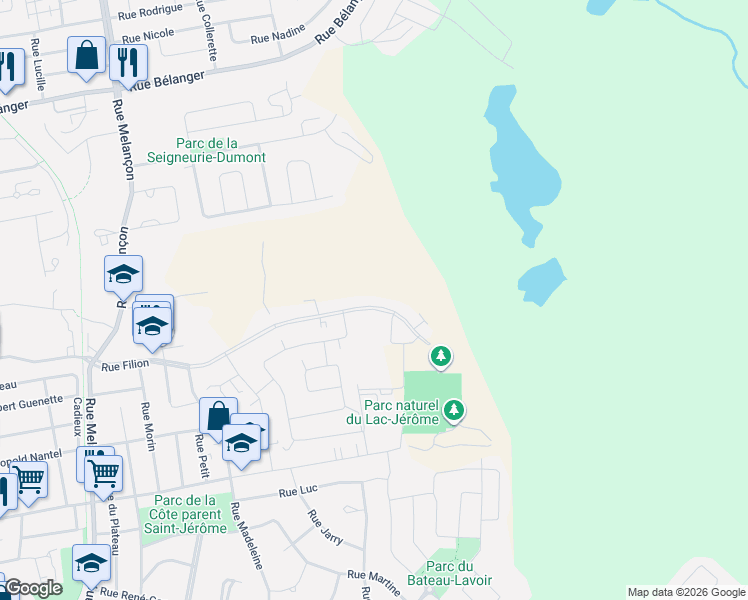 map of restaurants, bars, coffee shops, grocery stores, and more near 755 Rue Filion in Saint-Jã©Rã´Me