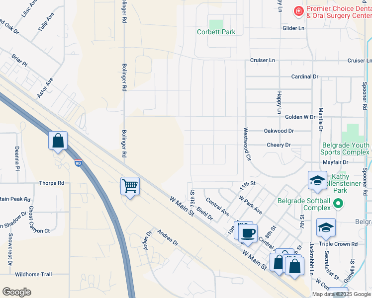 map of restaurants, bars, coffee shops, grocery stores, and more near 1521 Butler Creek Road in Belgrade