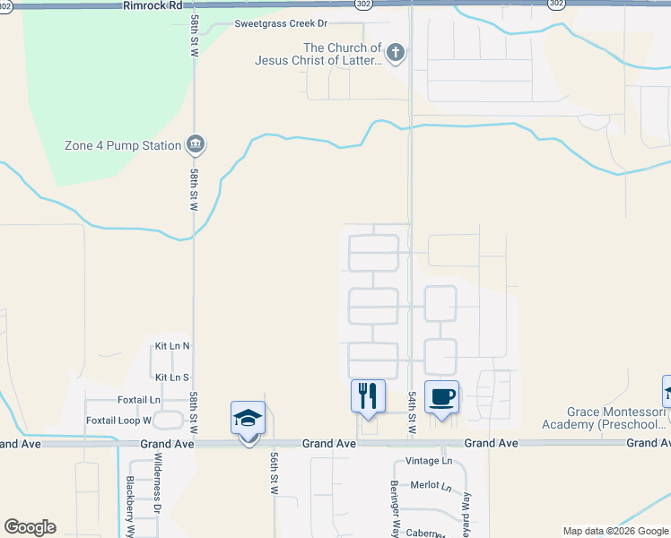 map of restaurants, bars, coffee shops, grocery stores, and more near 1922 Edge Stone Street in Billings