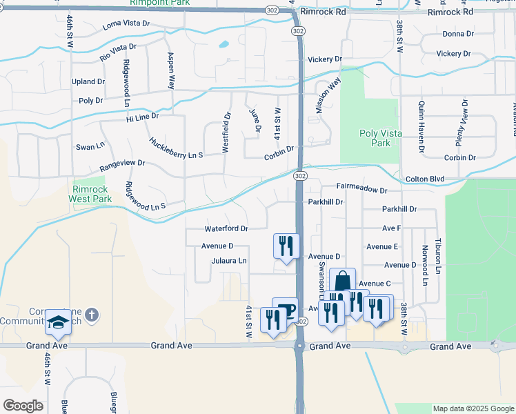 map of restaurants, bars, coffee shops, grocery stores, and more near 1813 Crystal Drive in Billings