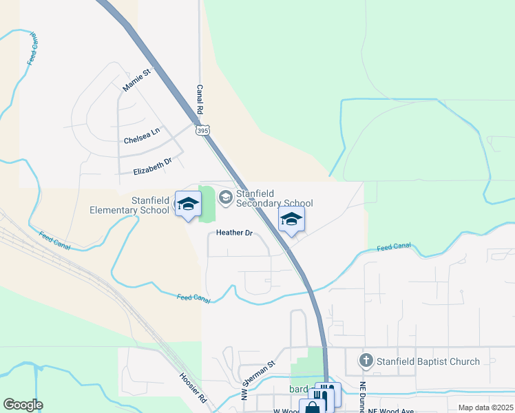 map of restaurants, bars, coffee shops, grocery stores, and more near 1120 North Main Street in Stanfield