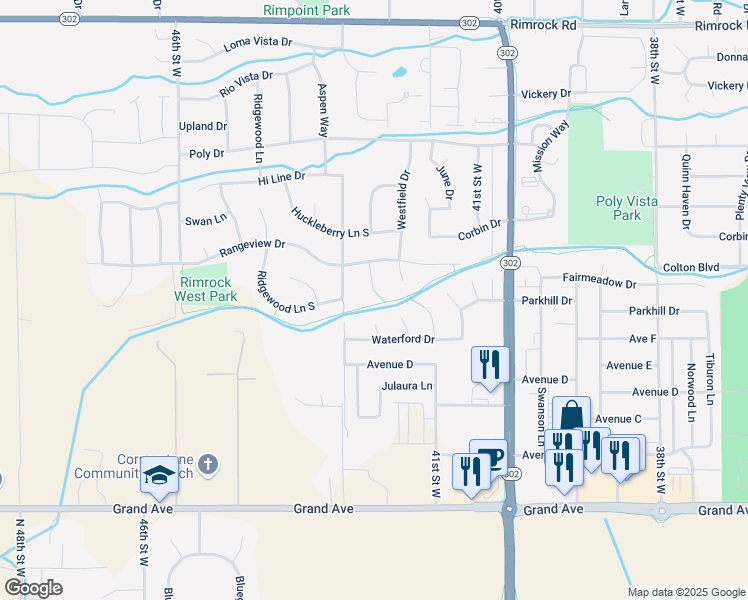 map of restaurants, bars, coffee shops, grocery stores, and more near 2152 Rangeview Ct in Billings