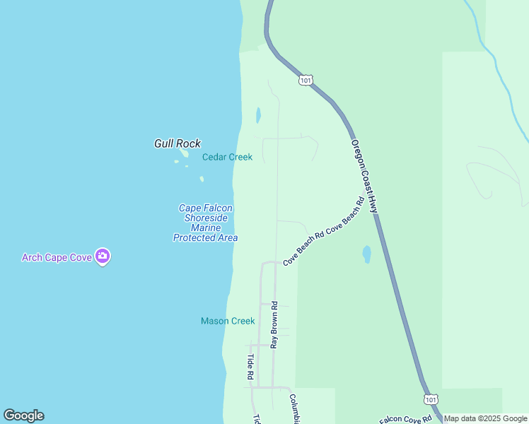 map of restaurants, bars, coffee shops, grocery stores, and more near 79338 Ray Brown Road in Arch Cape