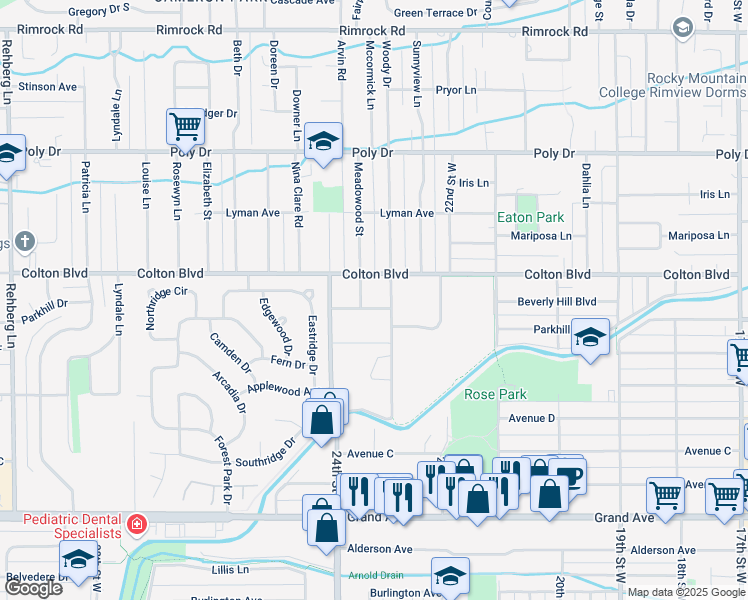 map of restaurants, bars, coffee shops, grocery stores, and more near 2315 Cohagen Drive in Billings