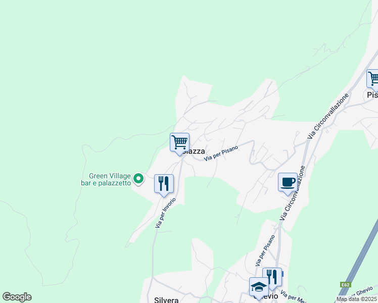map of restaurants, bars, coffee shops, grocery stores, and more near 1 Via per Pisano in Colazza