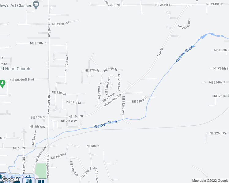 map of restaurants, bars, coffee shops, grocery stores, and more near 1902 Northeast 12th Street in Battle Ground