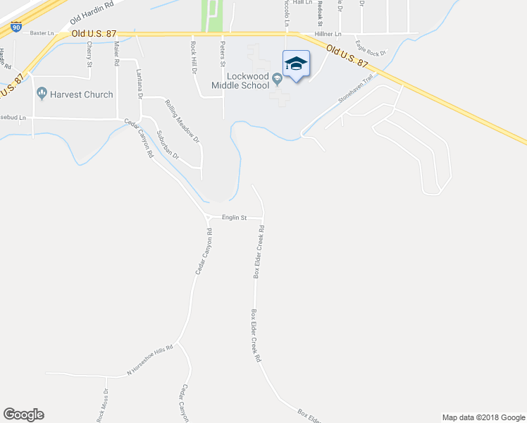 map of restaurants, bars, coffee shops, grocery stores, and more near 460 Box Elder Creek Road in Billings