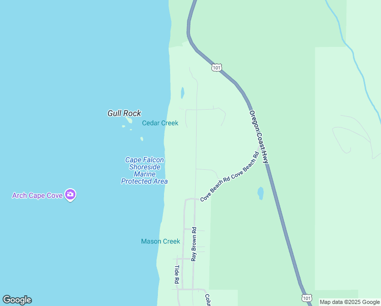 map of restaurants, bars, coffee shops, grocery stores, and more near 79338 Ray Brown Road in Arch Cape