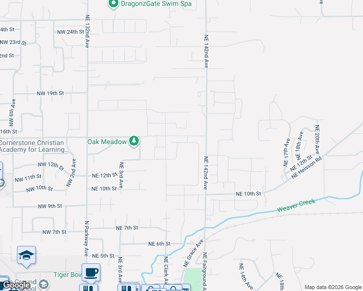 map of restaurants, bars, coffee shops, grocery stores, and more near 23602 Northeast 142nd Avenue in Battle Ground