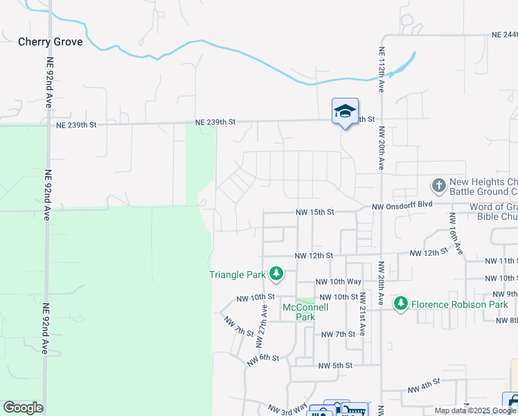 map of restaurants, bars, coffee shops, grocery stores, and more near 1502 Northwest 27th Avenue in Battle Ground