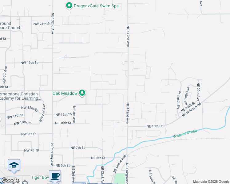 map of restaurants, bars, coffee shops, grocery stores, and more near 970 Northeast 14th Street in Battle Ground