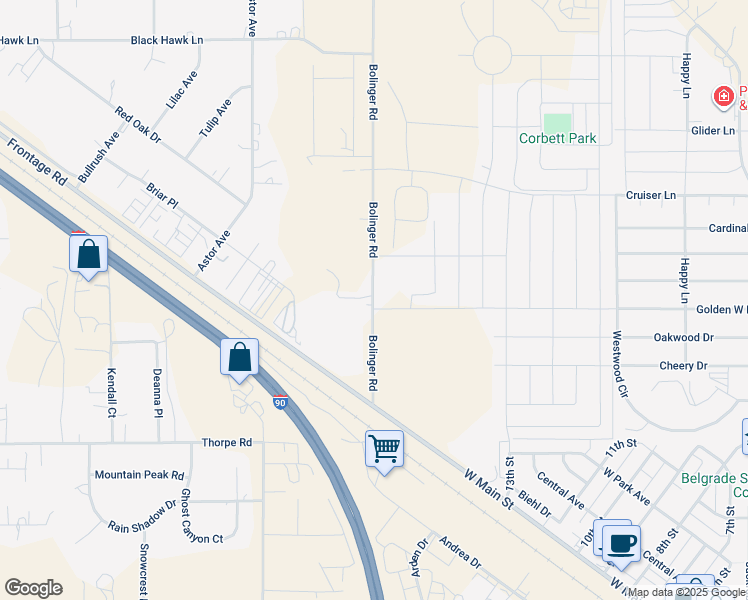 map of restaurants, bars, coffee shops, grocery stores, and more near 217 Bollinger Rd in Belgrade
