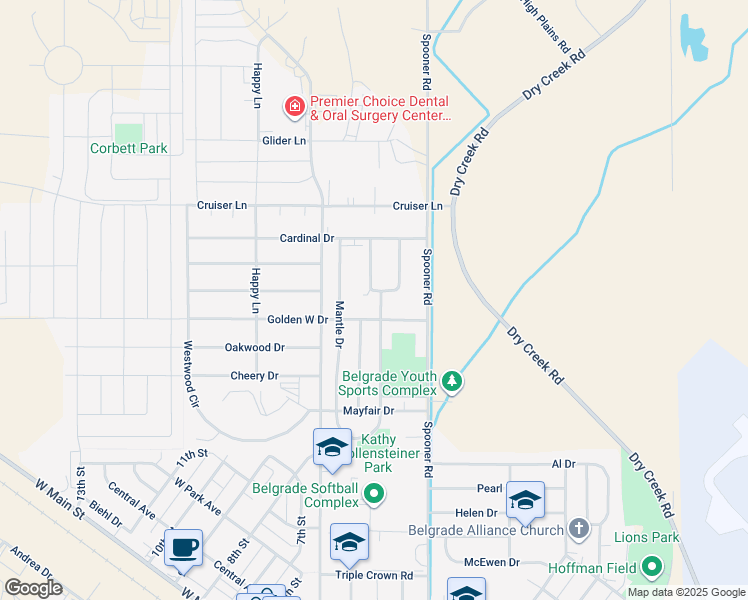 map of restaurants, bars, coffee shops, grocery stores, and more near 903 Di Maggio Drive in Belgrade