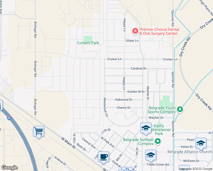 map of restaurants, bars, coffee shops, grocery stores, and more near 1020 Paisley Drive in Belgrade