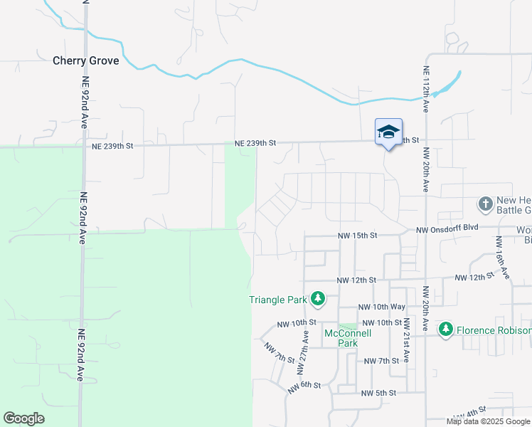 map of restaurants, bars, coffee shops, grocery stores, and more near 2966 Northwest 15th Avenue in Battle Ground