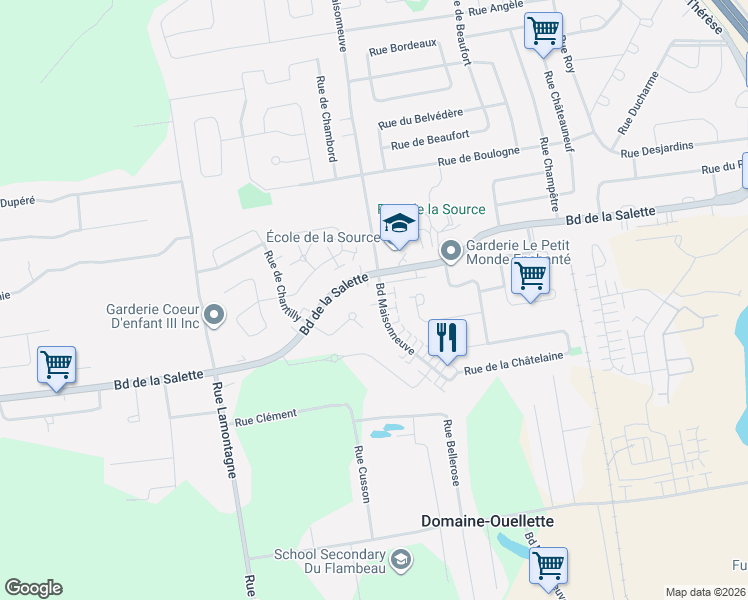 map of restaurants, bars, coffee shops, grocery stores, and more near 1115 Boulevard Maisonneuve in Saint-Jã©Rã´Me