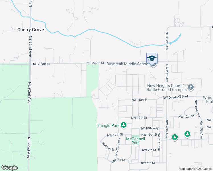 map of restaurants, bars, coffee shops, grocery stores, and more near 2966 Northwest 15th Avenue in Battle Ground