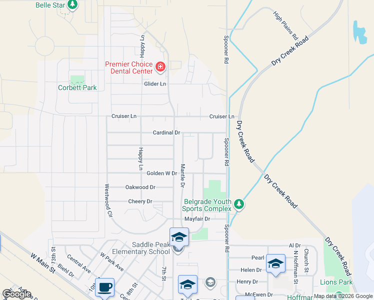 map of restaurants, bars, coffee shops, grocery stores, and more near 915 Di Maggio Drive in Belgrade