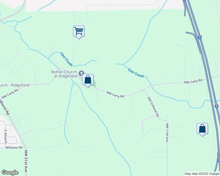 map of restaurants, bars, coffee shops, grocery stores, and more near 1820 Northwest Carty Road in Ridgefield