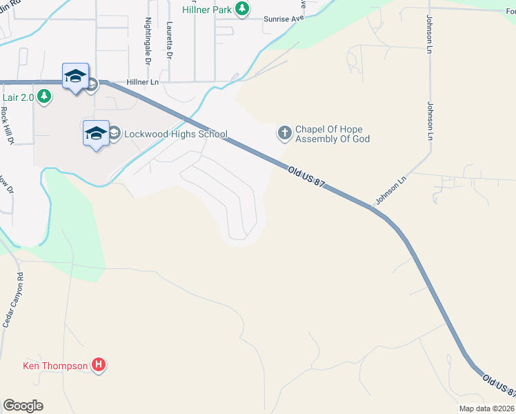 map of restaurants, bars, coffee shops, grocery stores, and more near Unnamed Road in Billings