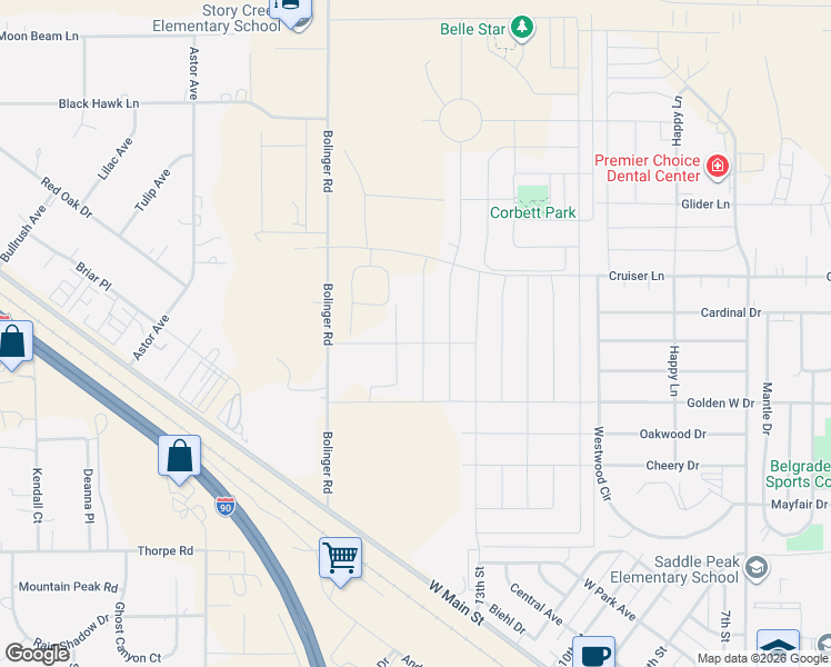 map of restaurants, bars, coffee shops, grocery stores, and more near 355 Bolinger Road in Belgrade