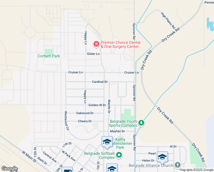 map of restaurants, bars, coffee shops, grocery stores, and more near 813 Mantle Drive in Belgrade