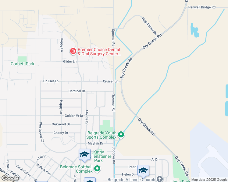 map of restaurants, bars, coffee shops, grocery stores, and more near 982 Spooner Rd in Belgrade