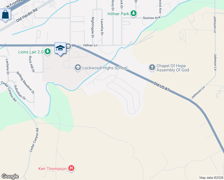 map of restaurants, bars, coffee shops, grocery stores, and more near 2224 Old U.S. 87 in Billings