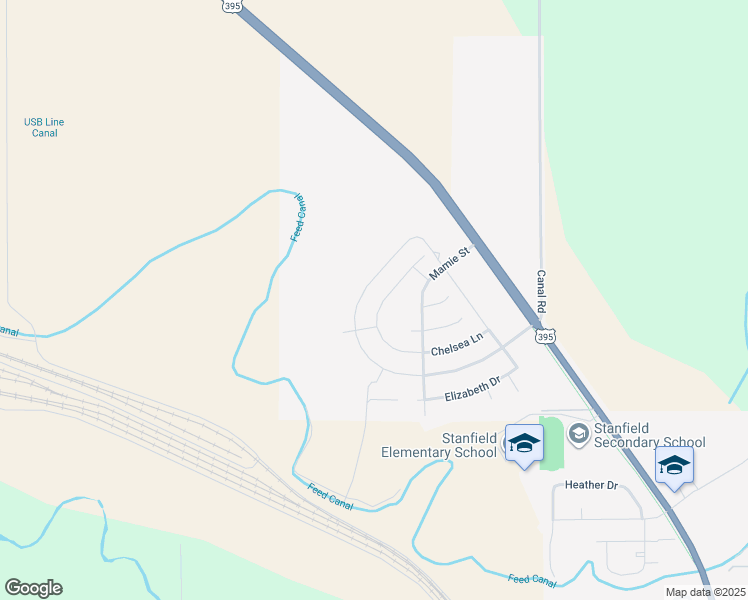 map of restaurants, bars, coffee shops, grocery stores, and more near 77291 Hinkle Road in Stanfield