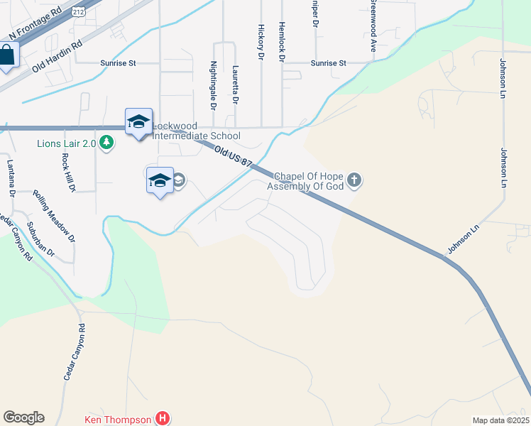 map of restaurants, bars, coffee shops, grocery stores, and more near 22224 Old U.S. 87 in Billings