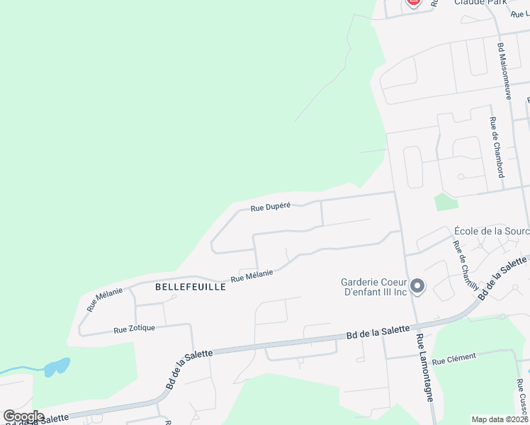 map of restaurants, bars, coffee shops, grocery stores, and more near 1037 Rue Dupéré in Saint-Jérôme