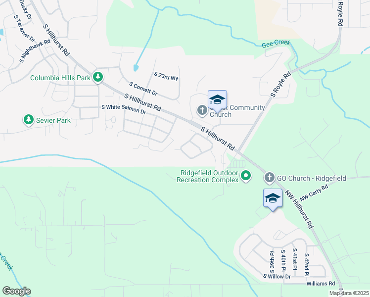 map of restaurants, bars, coffee shops, grocery stores, and more near 2731 South Red Tail Loop in Ridgefield