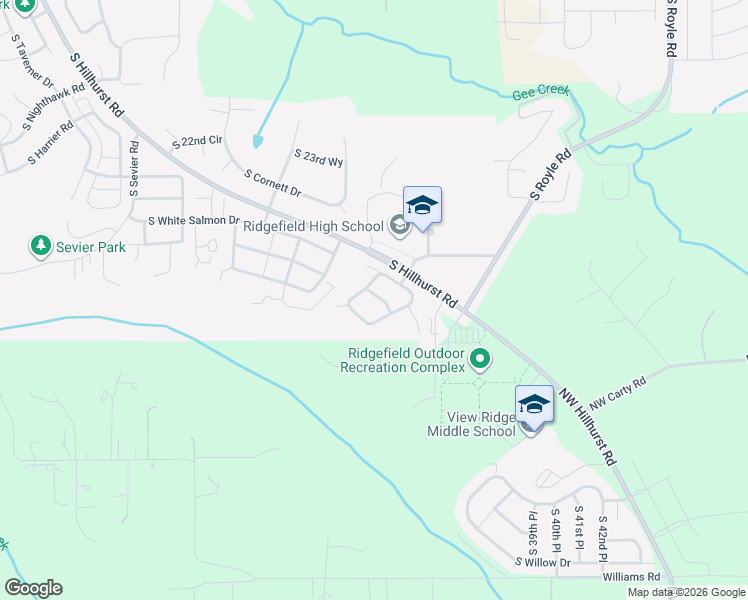 map of restaurants, bars, coffee shops, grocery stores, and more near 3388 South Coopers Drive in Ridgefield