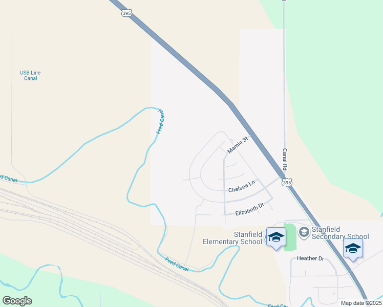 map of restaurants, bars, coffee shops, grocery stores, and more near 77291 Hinkle Road in Stanfield