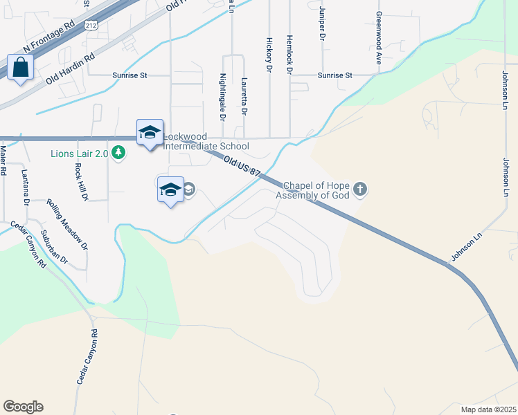 map of restaurants, bars, coffee shops, grocery stores, and more near 22224 Old U.S. 87 in Billings