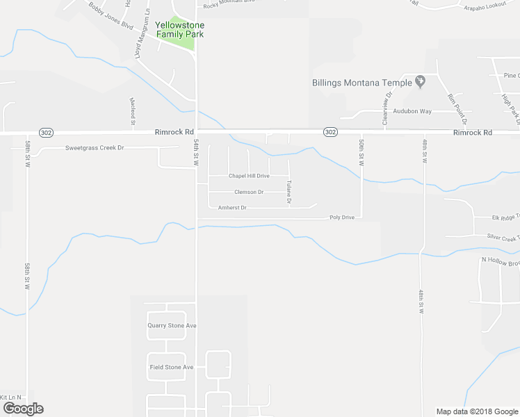 map of restaurants, bars, coffee shops, grocery stores, and more near Amherst Drive in Billings
