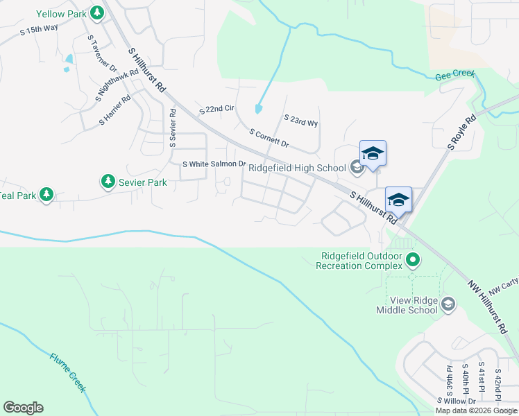 map of restaurants, bars, coffee shops, grocery stores, and more near 2731 South Harper Valley Way in Ridgefield