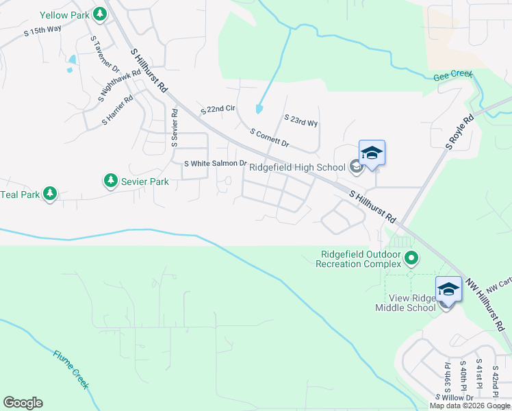 map of restaurants, bars, coffee shops, grocery stores, and more near 2731 South Harper Valley Way in Ridgefield