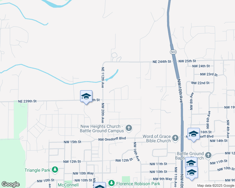 map of restaurants, bars, coffee shops, grocery stores, and more near 24013 NE 112th Ave in Battle Ground