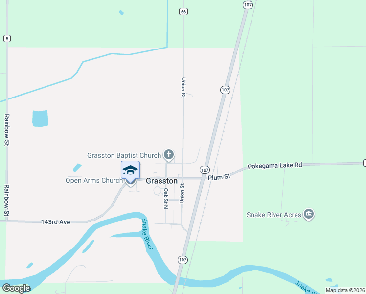 map of restaurants, bars, coffee shops, grocery stores, and more near 510 Union Street in Grasston