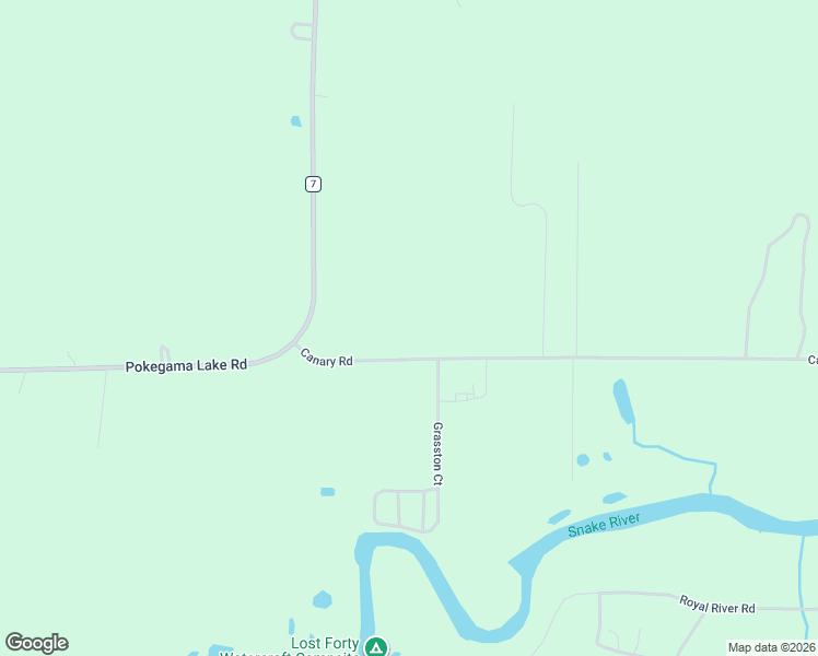 map of restaurants, bars, coffee shops, grocery stores, and more near 4349 Canary Road in Grasston