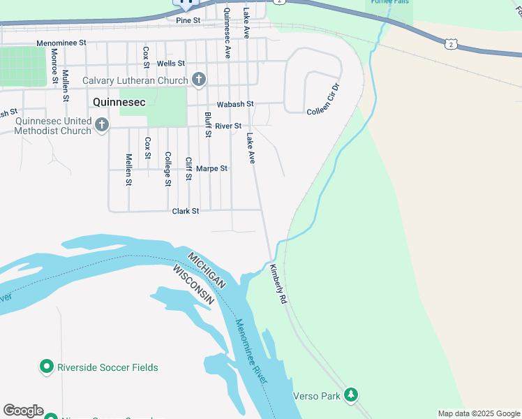 map of restaurants, bars, coffee shops, grocery stores, and more near 574 Clark Street in Quinnesec