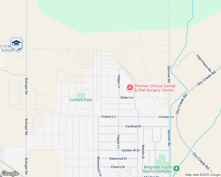 map of restaurants, bars, coffee shops, grocery stores, and more near 1125 Happy Lane in Belgrade
