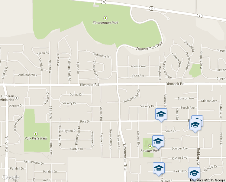 map of restaurants, bars, coffee shops, grocery stores, and more near 2840 Zimmerman Trail in Billings