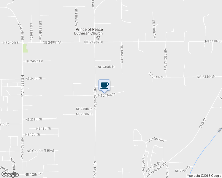 map of restaurants, bars, coffee shops, grocery stores, and more near 14400 Northeast 242nd Street in Battle Ground