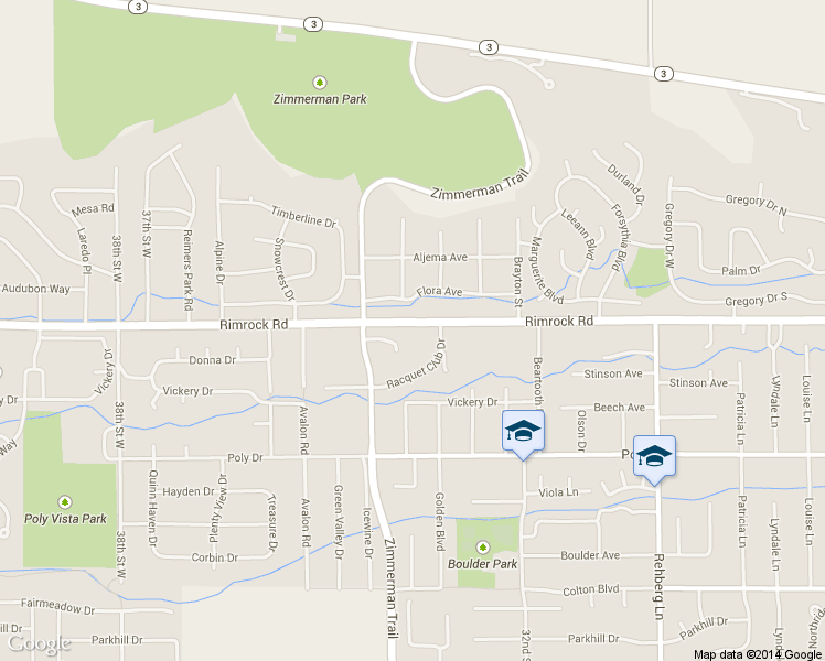 map of restaurants, bars, coffee shops, grocery stores, and more near 3363 Racquet Club Drive in Billings